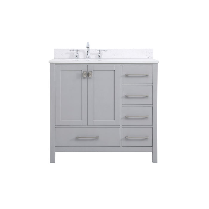 Elegant Irene 36" Single Bathroom Vanity, Gray/Backsplash - VF18836GR-BS