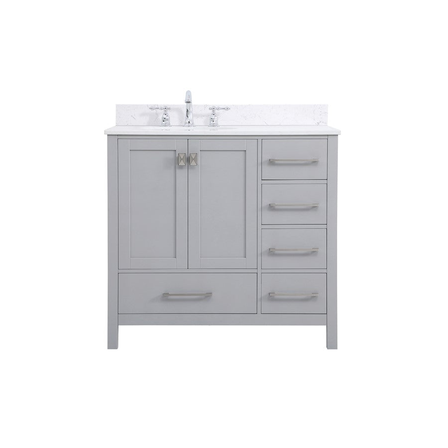 Elegant Irene 36" Single Bathroom Vanity, Gray/Backsplash - VF18836GR-BS