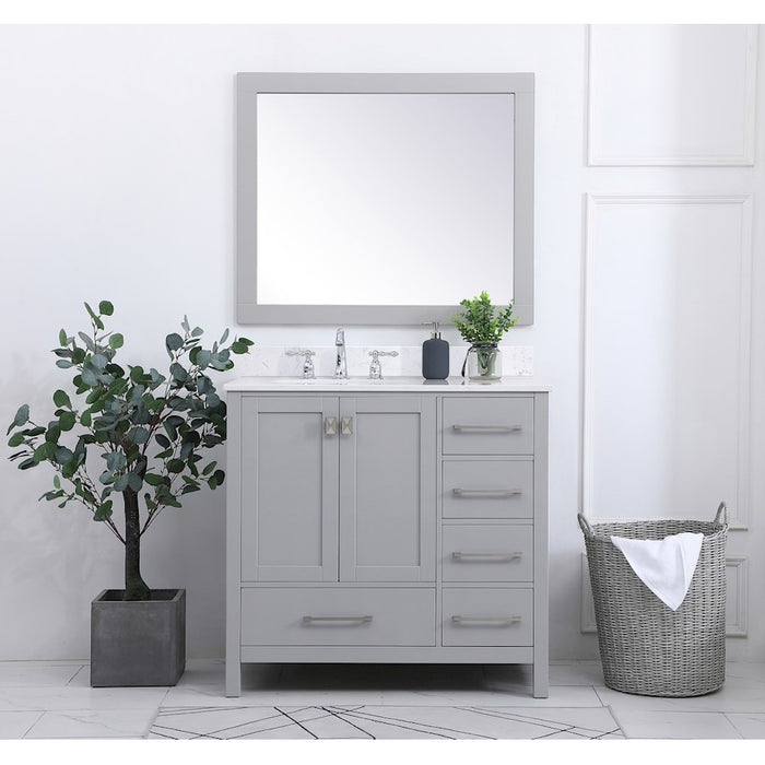 Elegant Irene 36" Single Bathroom Vanity, Gray/Backsplash