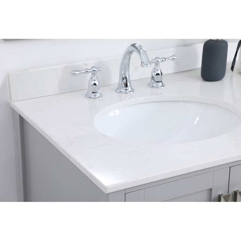 Elegant Irene 36" Single Bathroom Vanity, Gray/Backsplash