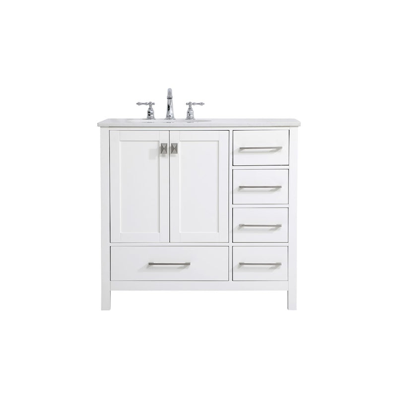 Elegant Kitchen/Bath Irene 36" Single Bathroom Vanity, White - VF18836WH