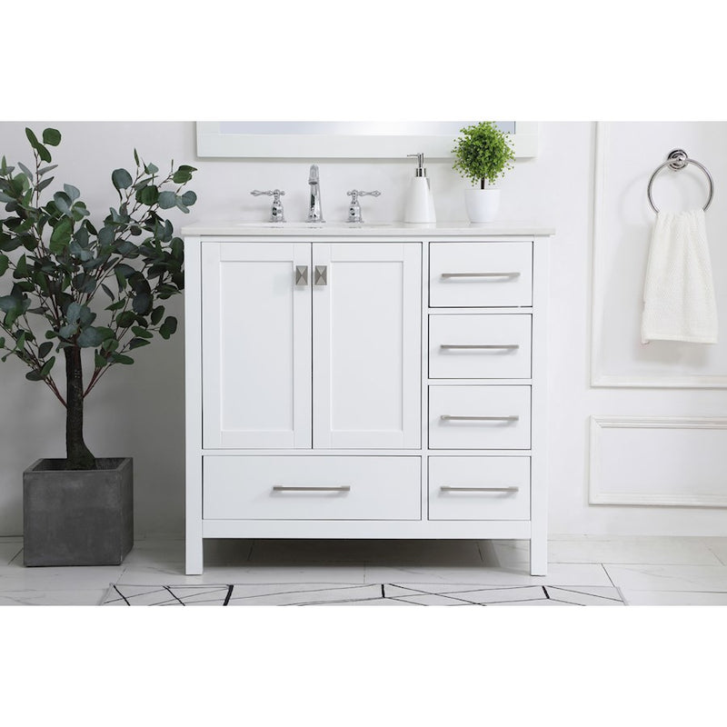 Elegant Kitchen/Bath Irene 36" Single Bathroom Vanity, White