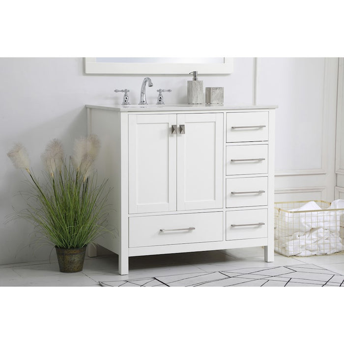 Elegant Kitchen/Bath Irene 36" Single Bathroom Vanity, White