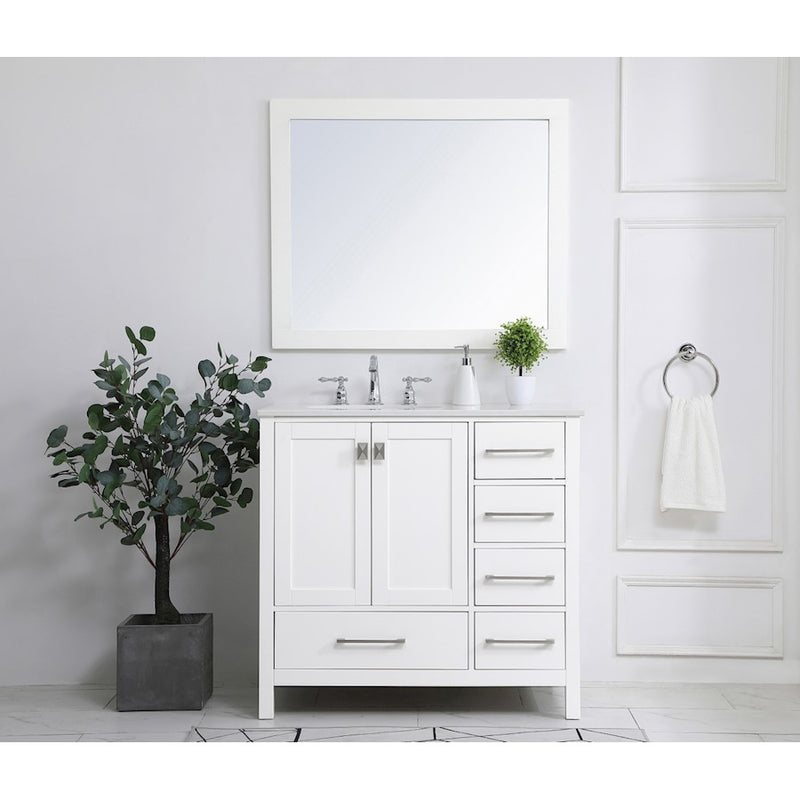Elegant Kitchen/Bath Irene 36" Single Bathroom Vanity, White