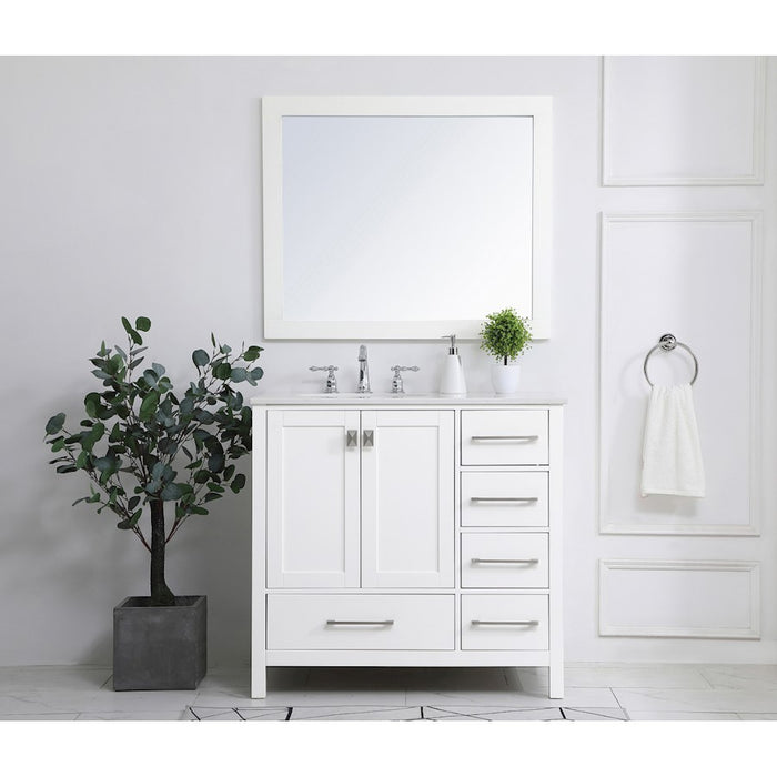 Elegant Kitchen/Bath Irene 36" Single Bathroom Vanity, White