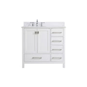 Elegant Irene 36" Single Bathroom Vanity, White/Backsplash - VF18836WH-BS