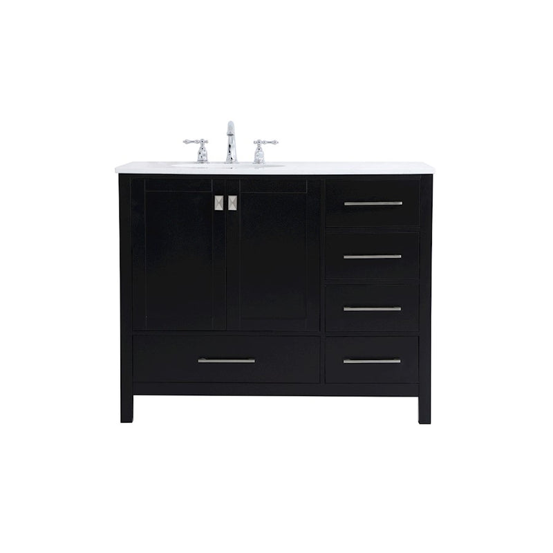 Elegant Kitchen/Bath Irene 42" Single Bathroom Vanity, Black - VF18842BK