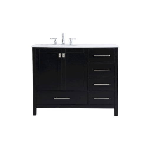 Elegant Kitchen/Bath Irene 42" Single Bathroom Vanity, Black - VF18842BK