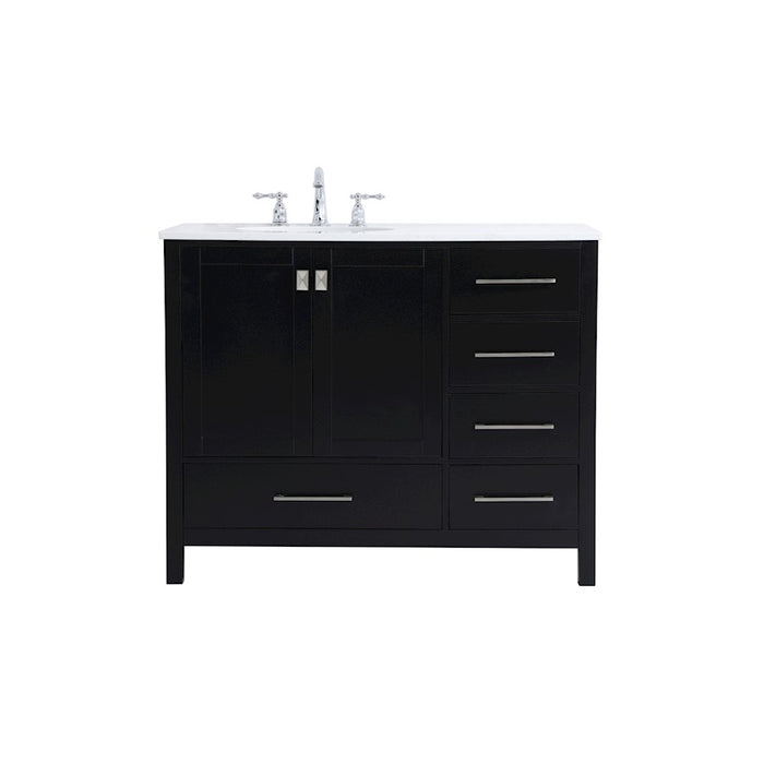 Elegant Kitchen/Bath Irene 42" Single Bathroom Vanity, Black - VF18842BK