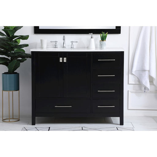 Elegant Kitchen/Bath Irene 42" Single Bathroom Vanity, Black