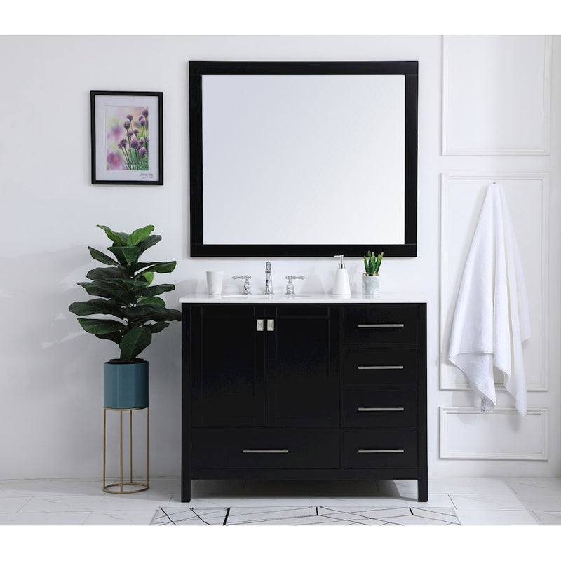 Elegant Kitchen/Bath Irene 42" Single Bathroom Vanity, Black