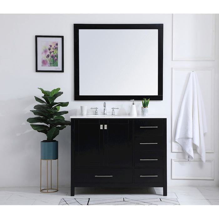 Elegant Kitchen/Bath Irene 42" Single Bathroom Vanity, Black