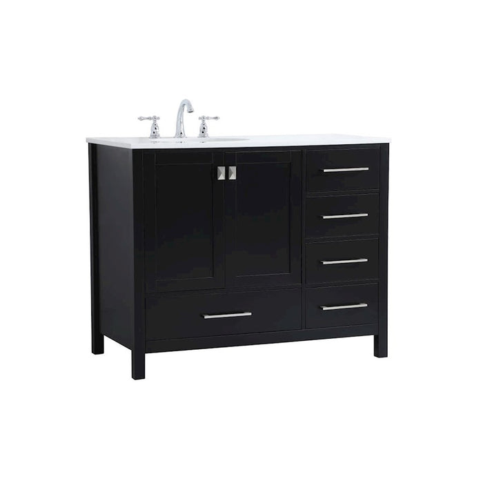 Elegant Kitchen/Bath Irene 42" Single Bathroom Vanity, Black