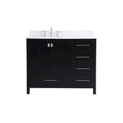 Elegant Irene 42" Single Bathroom Vanity, Black/Backsplash - VF18842BK-BS