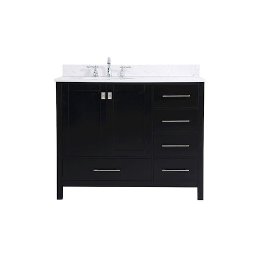 Elegant Irene 42" Single Bathroom Vanity, Black/Backsplash - VF18842BK-BS