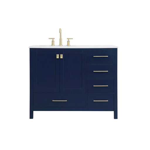 Elegant Kitchen/Bath Irene 42" Single Bathroom Vanity, Blue - VF18842BL