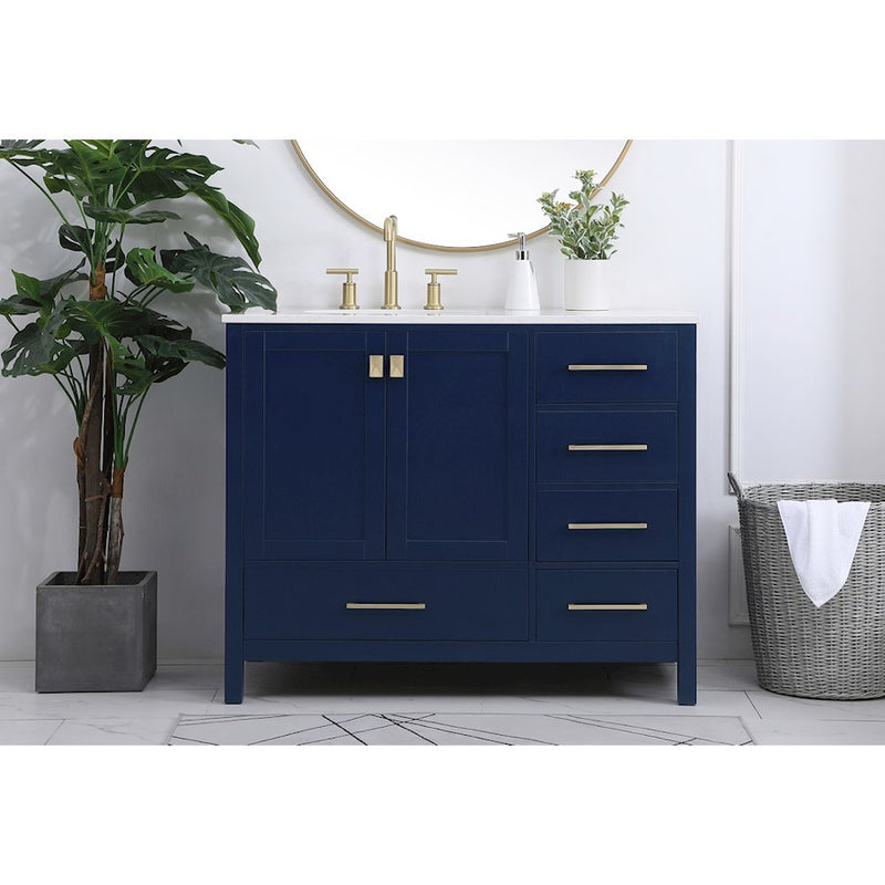 Elegant Kitchen/Bath Irene 42" Single Bathroom Vanity, Blue