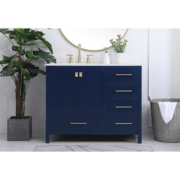 Elegant Kitchen/Bath Irene 42" Single Bathroom Vanity, Blue