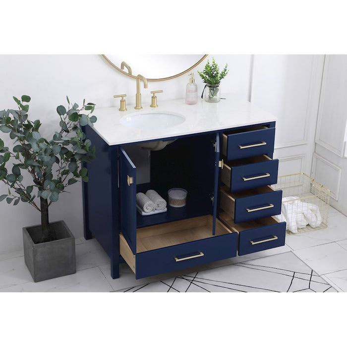 Elegant Kitchen/Bath Irene 42" Single Bathroom Vanity, Blue