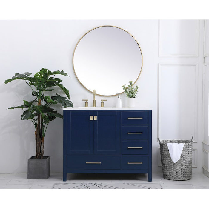 Elegant Kitchen/Bath Irene 42" Single Bathroom Vanity, Blue