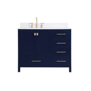 Elegant Irene 42" Single Bathroom Vanity, Blue/Backsplash - VF18842BL-BS
