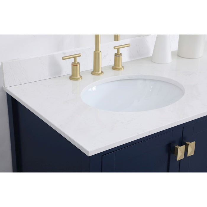 Elegant Irene 42" Single Bathroom Vanity, Blue/Backsplash