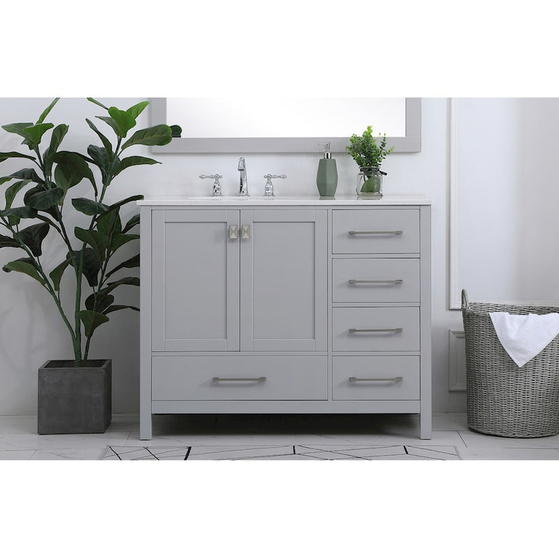 Elegant Kitchen/Bath Irene 42" Single Bathroom Vanity, Gray