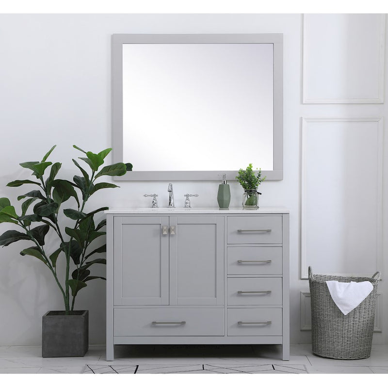 Elegant Kitchen/Bath Irene 42" Single Bathroom Vanity, Gray