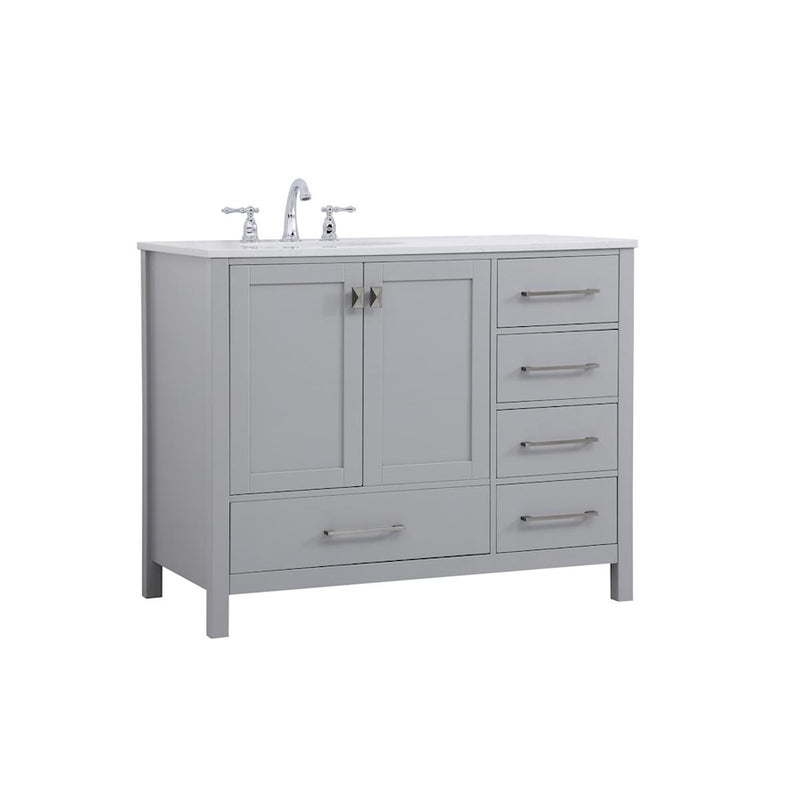 Elegant Kitchen/Bath Irene 42" Single Bathroom Vanity, Gray