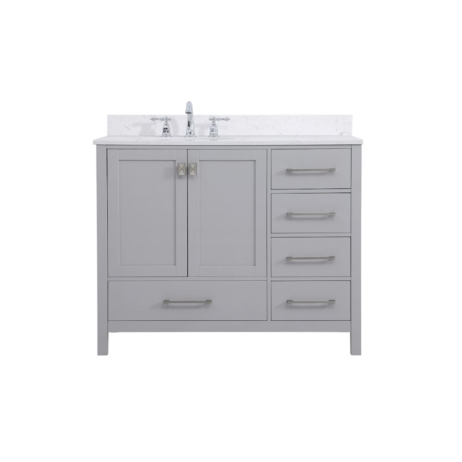 Elegant Irene 42" Single Bathroom Vanity, Gray/Backsplash - VF18842GR-BS