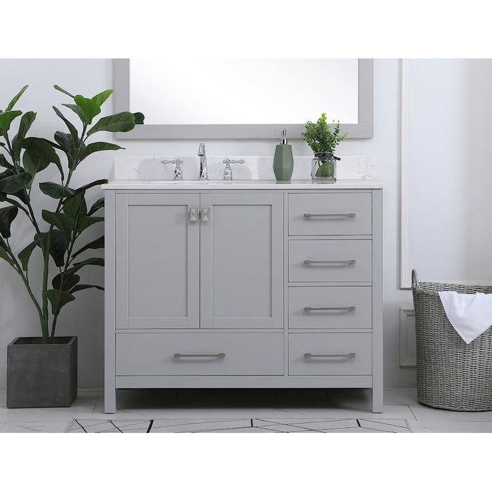 Elegant Irene 42" Single Bathroom Vanity, Gray/Backsplash