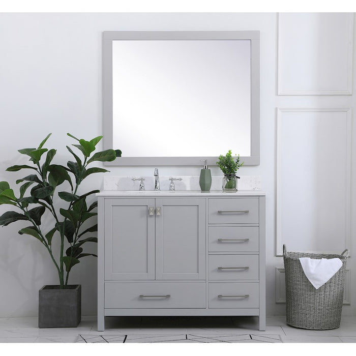 Elegant Irene 42" Single Bathroom Vanity, Gray/Backsplash