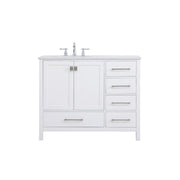 Elegant Kitchen/Bath Irene 42" Single Bathroom Vanity, White - VF18842WH