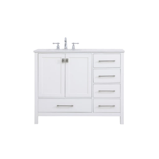 Elegant Kitchen/Bath Irene 42" Single Bathroom Vanity, White - VF18842WH