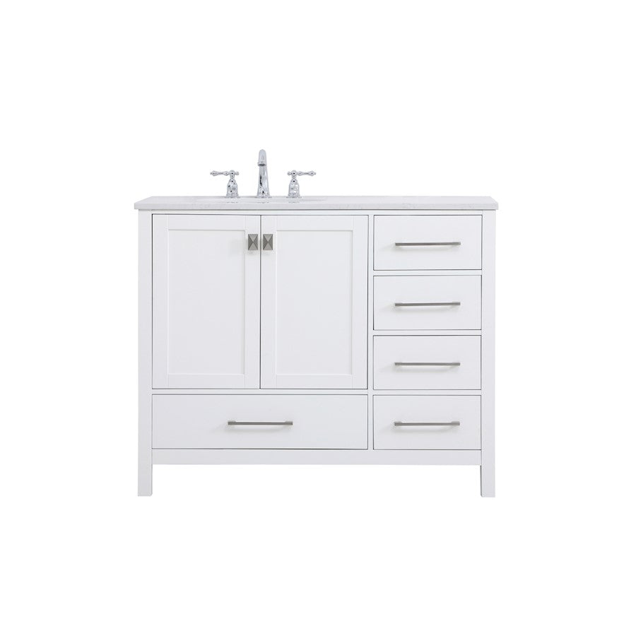 Elegant Kitchen/Bath Irene 42" Single Bathroom Vanity, White - VF18842WH