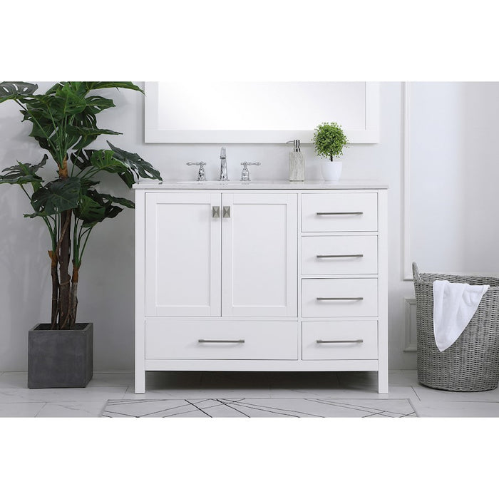 Elegant Kitchen/Bath Irene 42" Single Bathroom Vanity, White
