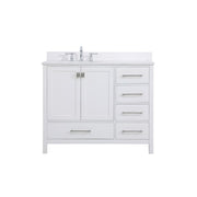Elegant Irene 42" Single Bathroom Vanity, White/Backsplash - VF18842WH-BS