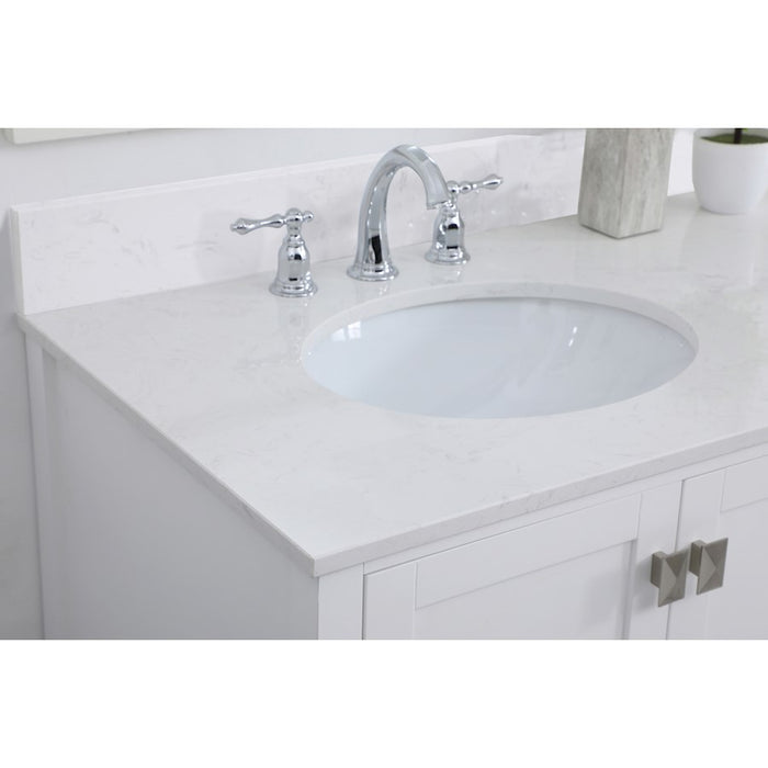 Elegant Irene 42" Single Bathroom Vanity, White/Backsplash