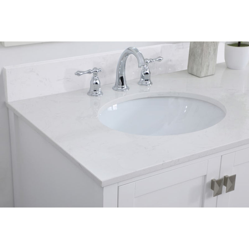 Elegant Irene 42" Single Bathroom Vanity, White/Backsplash