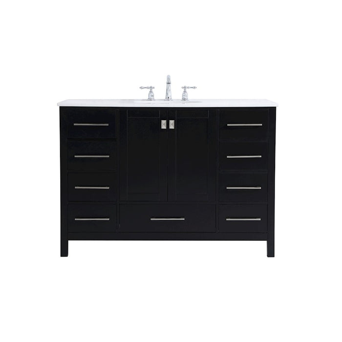 Elegant Kitchen/Bath Irene 48" Single Bathroom Vanity, Black - VF18848BK