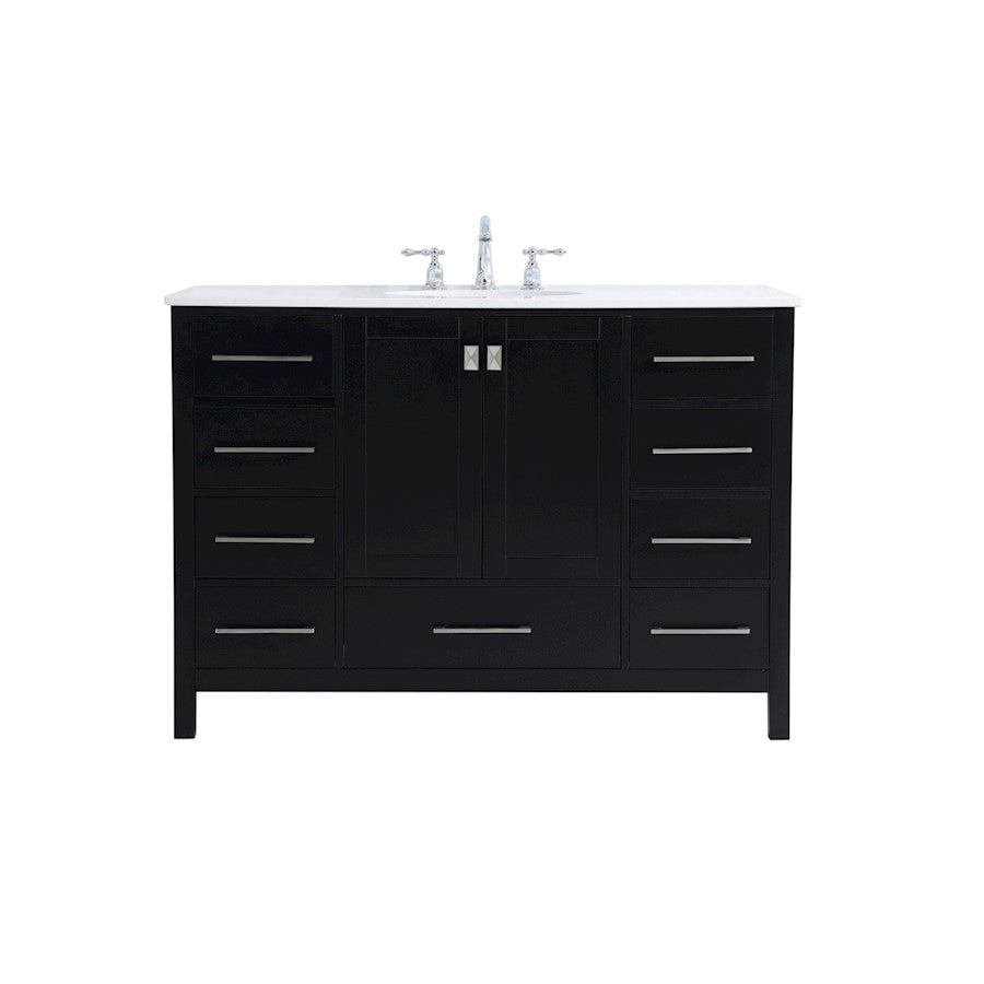 Elegant Kitchen/Bath Irene 48" Single Bathroom Vanity, Black - VF18848BK