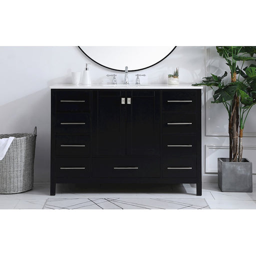 Elegant Kitchen/Bath Irene 48" Single Bathroom Vanity, Black