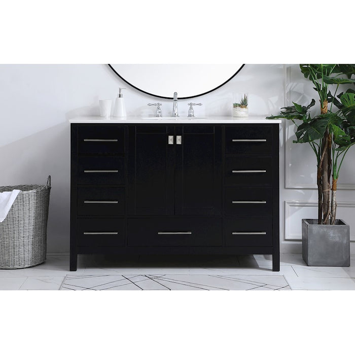 Elegant Kitchen/Bath Irene 48" Single Bathroom Vanity, Black