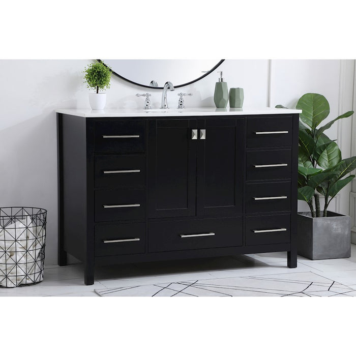 Elegant Kitchen/Bath Irene 48" Single Bathroom Vanity, Black