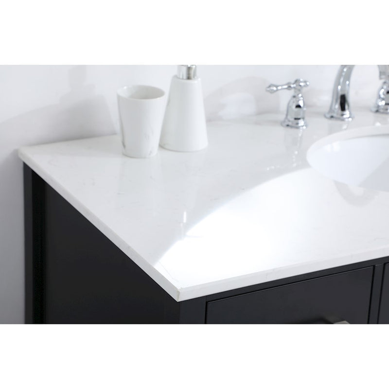 Elegant Kitchen/Bath Irene 48" Single Bathroom Vanity, Black