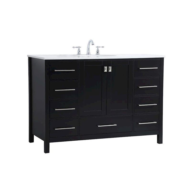 Elegant Kitchen/Bath Irene 48" Single Bathroom Vanity, Black