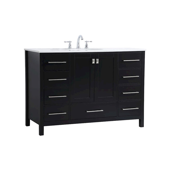 Elegant Kitchen/Bath Irene 48" Single Bathroom Vanity, Black