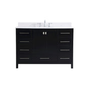 Elegant Irene 48" Single Bathroom Vanity, Black/Backsplash - VF18848BK-BS