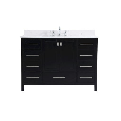 Elegant Irene 48" Single Bathroom Vanity, Black/Backsplash - VF18848BK-BS