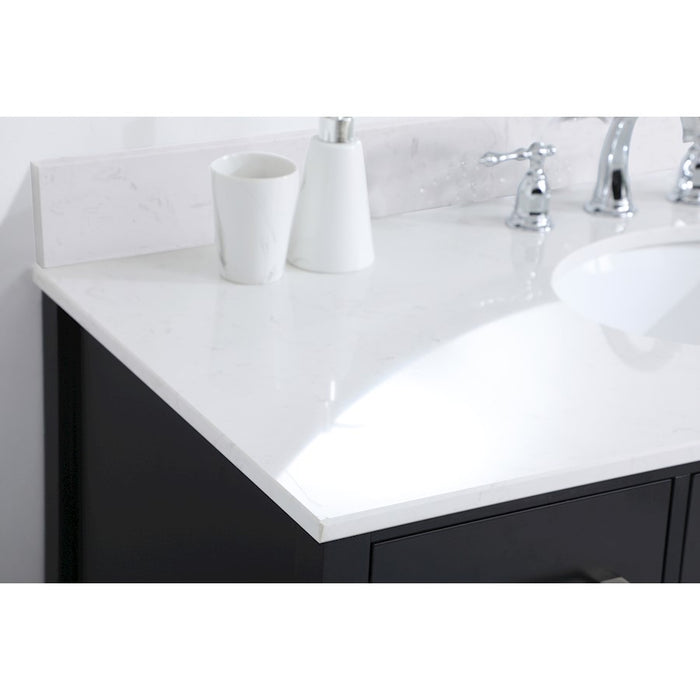 Elegant Irene 48" Single Bathroom Vanity, Black/Backsplash
